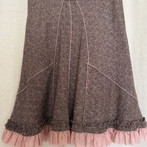 Designer Pink and Brown Skirt